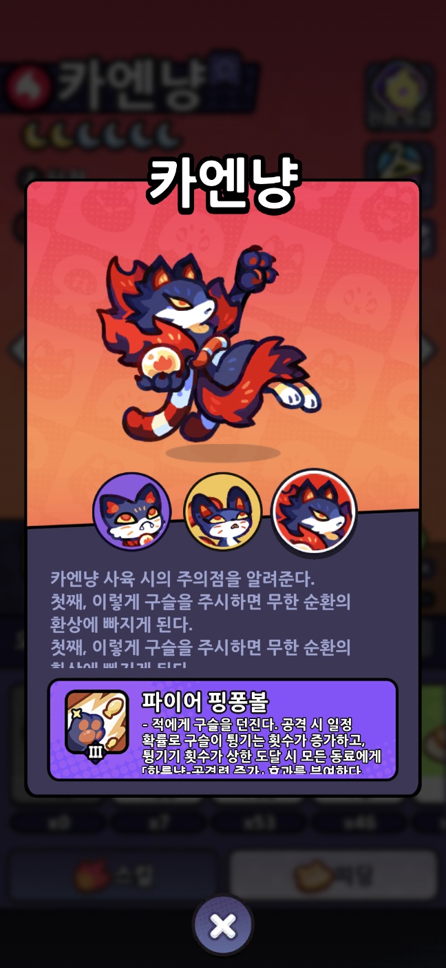 카엔냥 인게임 도감 캡쳐